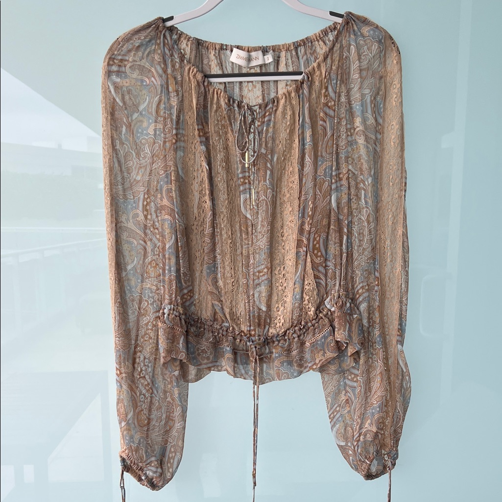 Zimmermann Beige Paisley Blouse